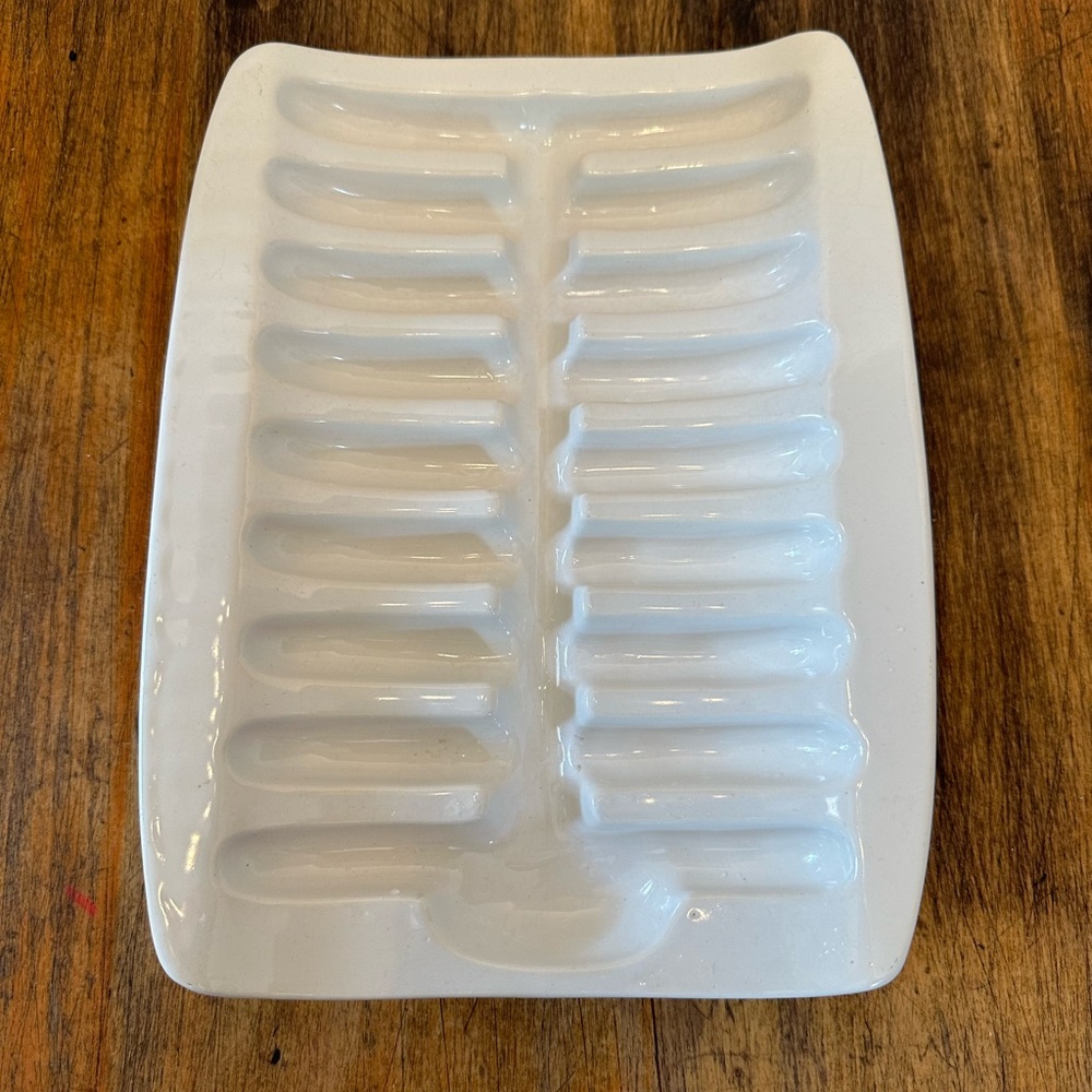 Vintage Ceramic Asparagus Tray or Roasting Dish - White, Vintage - Made in Japan